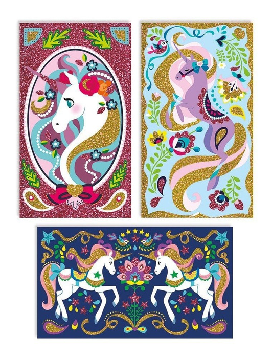 Zestaw kreatywny Magiczny brokat Jednorożce 7+, Janod