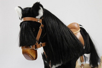 Czarno- biały koń na biegunach dla dzieci Wezyr