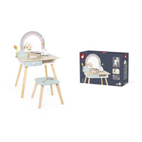 Duża toaletka drewniana Jednorożec 11 el Janod