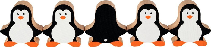 Drewniana gra i układanka dla dzieci Pingwiny Goki