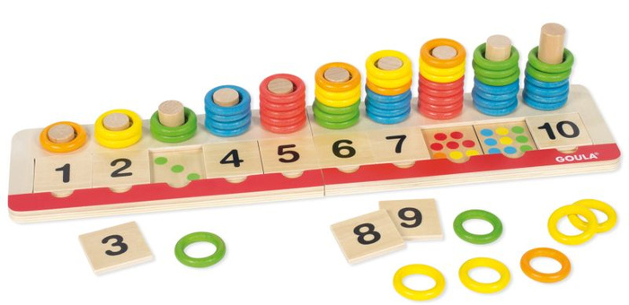 Zestaw matematyczny drewniany sorter do nauki liczenia Goula