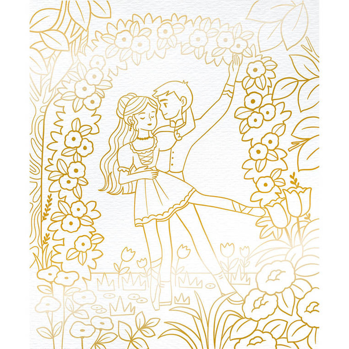 Artystyczny zestaw kreatywny Złote kontury Tancerki Janod