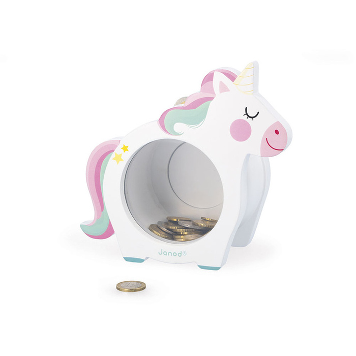 Drewniana skarbonka jednorożec Janod