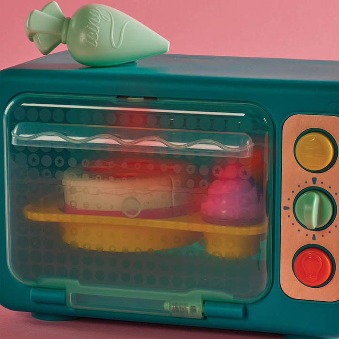 Interaktywny piekarnik i tort efekty dźwiękowe i świetlne Mini Chef Bake a Cake Playset B.toys