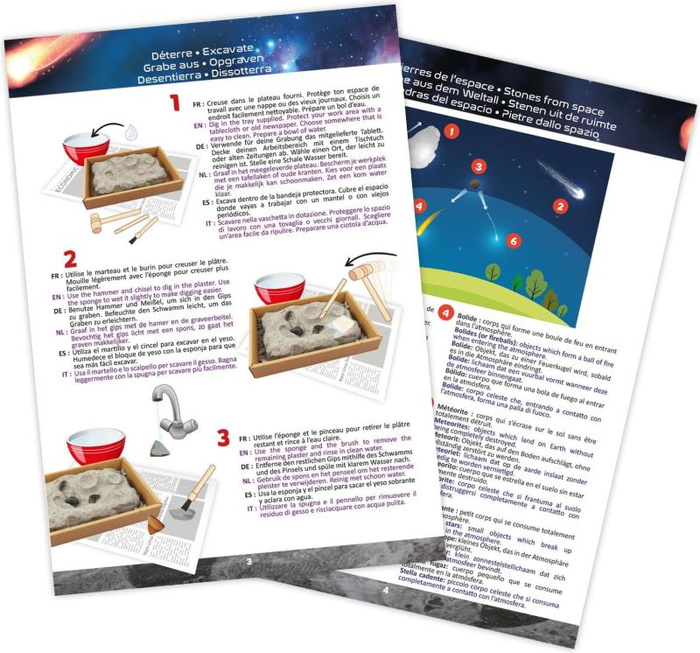 Zabawa edukacyjna dla dzieci Mały archeolog Kosmiczne skały Buki