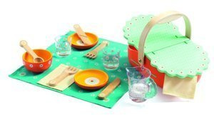 Drewniany kosz piknikowy. Stokrotka, Djeco