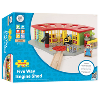 Duża parowozownia dla 5 lokomotyw, Bigjigs Rail