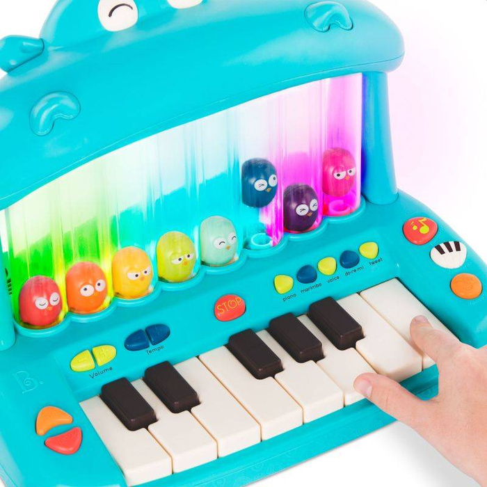 Hippo Pop Play Piano Keyboard ze skaczącymi ptaszkami B.Toys