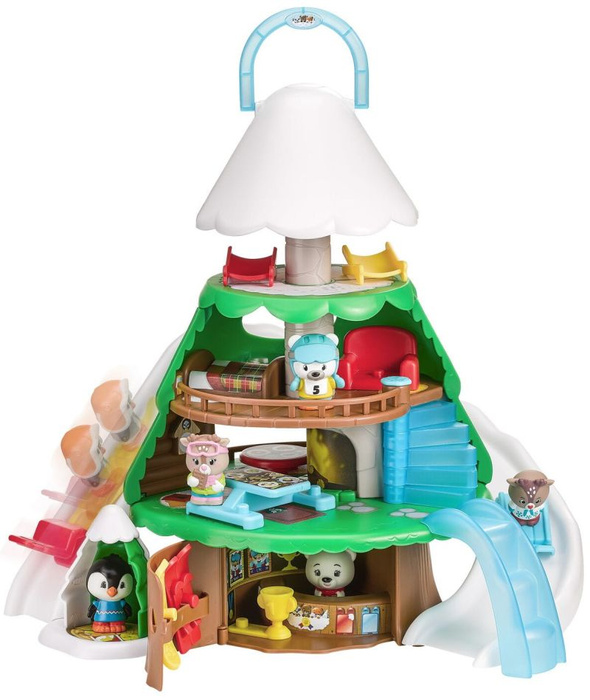 Drzewo domek alpejski stok narciarski Klorofil