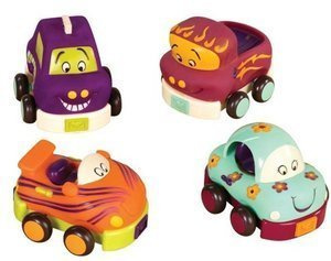 Zestaw 4 sensorycznych autek z napędem Wheeee-ls! B.Toys