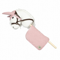 Podkładka pod siodło i bonetka sztruksowy róż zestaw Hobby Horse akcesoria Astrup