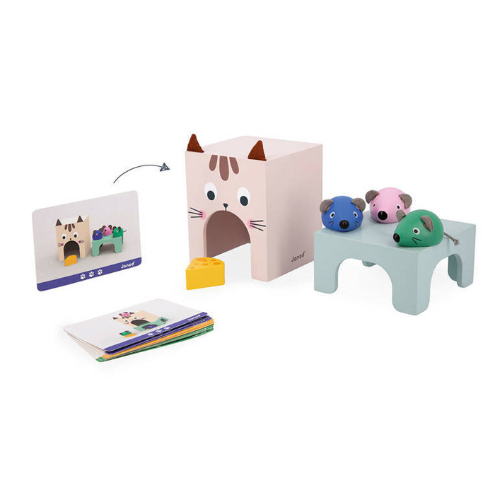 Układanka Orientacja w przestrzeni Kot i mysz Janod