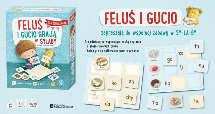 Edukacyjna gra językowa Feluś i Gucio grają w sylaby Nasza Księgarnia