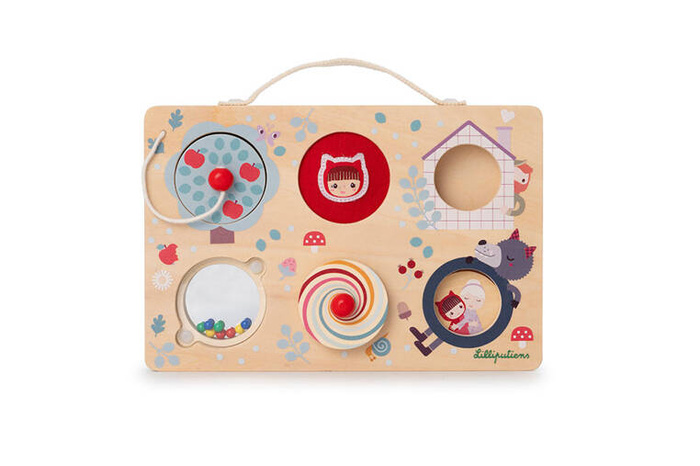 Edukacyjna tablica z drewna walizka Czerwony Kapturek Lilliputiens