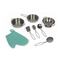 Dwustronna drewniana kuchnia z pralką 2w1, z dźwiękiem, światłem LED i 8 akcesoriami, Janod 