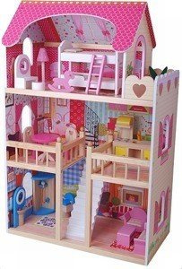 Drewniany domek dla lalek. Apartament