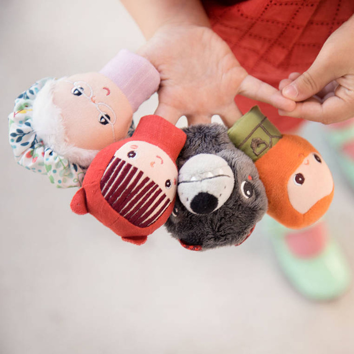 Pacynki z bajki Czerwony Kapturek 4szt. na palec Lilliputiens