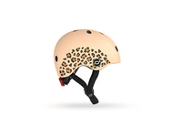 SCOOTANDRIDE Dziecięcy kask XXS-S 1-5 lat światło LED magnetyczne zapięcie Leopard