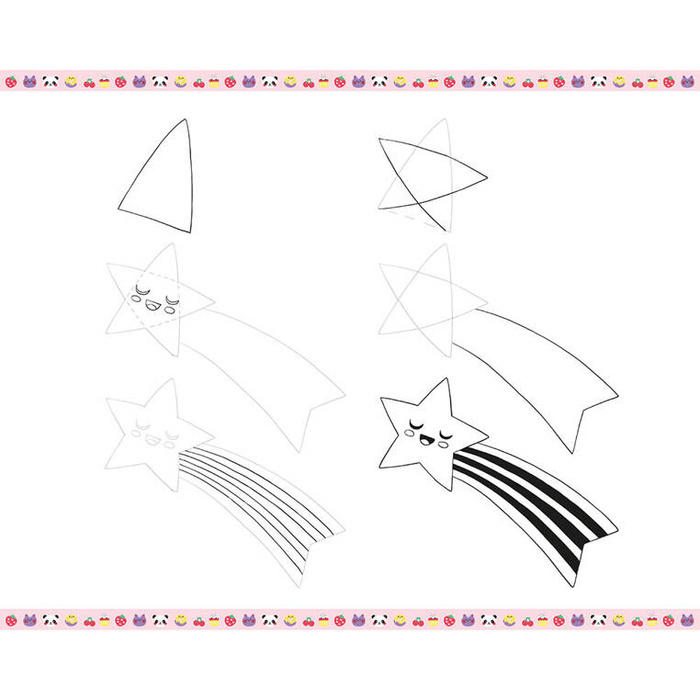 Zestaw kreatywny dla dzieci Rysowanie krok po kroku Modele kawaii Janod