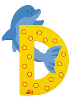 Drewniana literka. Delfin "D", Sevi
