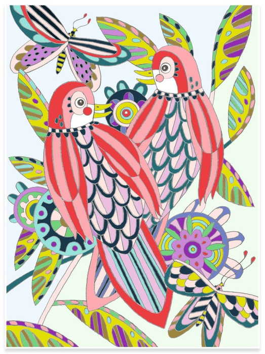 Obrazy do kolorowania w teczce Ptaki Djeco