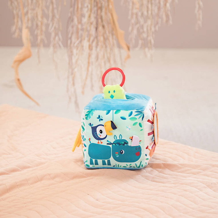 Kostka wielofunkcyjna miękka z pozytywką Dżungla Lilliputiens