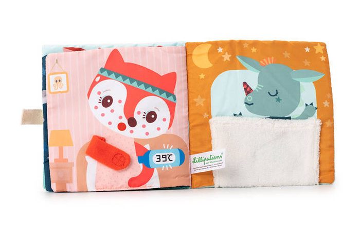 Materiałowa edukacyjna książeczka Smok Joe i jego przytulanka LILLIPUTIENS