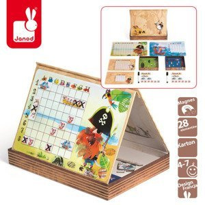 Gra dla dzieci z magnetyczną tablicą. Statki piratów, Janod