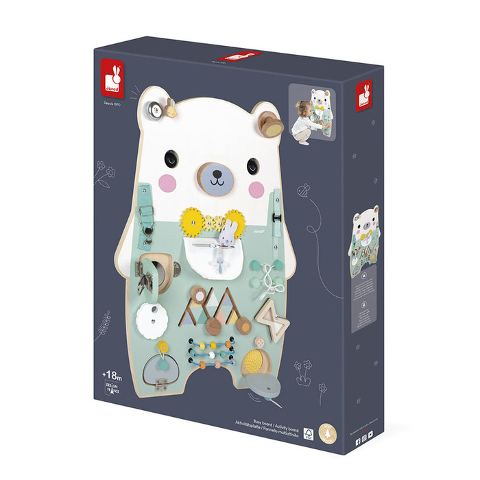 Tablica manipulacyjna dla dzieci XL 20 aktywności Miś Pure Janod