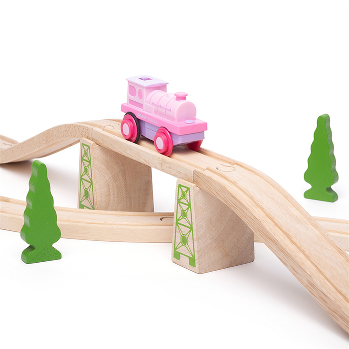 Pociąg Powerful Pink Loco z napędem Bigjigs Rail