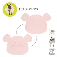 Silikonowa mata podkładka Little Chums Mysz różowa Lassig 