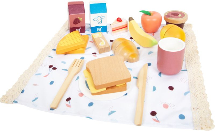 Wiklinowy kosz piknikowy dla dzieci z akcesoriami Tasty Small Foot