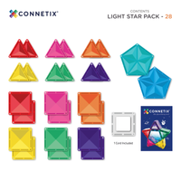 Klocki magnetyczne z lampką Light Star Pack 28 el Connetix