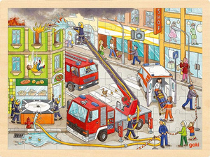 Puzzle drewniane Straż pożarna Goki