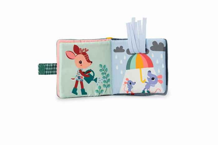 Materiałowa edukacyjna książeczka z mini gryzakiem Smok Joe LILLIPUTIENS