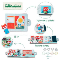 Miękka książeczka aktywizująca z mini-przytulanką „Dzień dobry, mały lisku” Lilliputiens