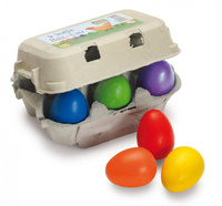 Drewniane kolorowe jajka 6 sztuk Erzi