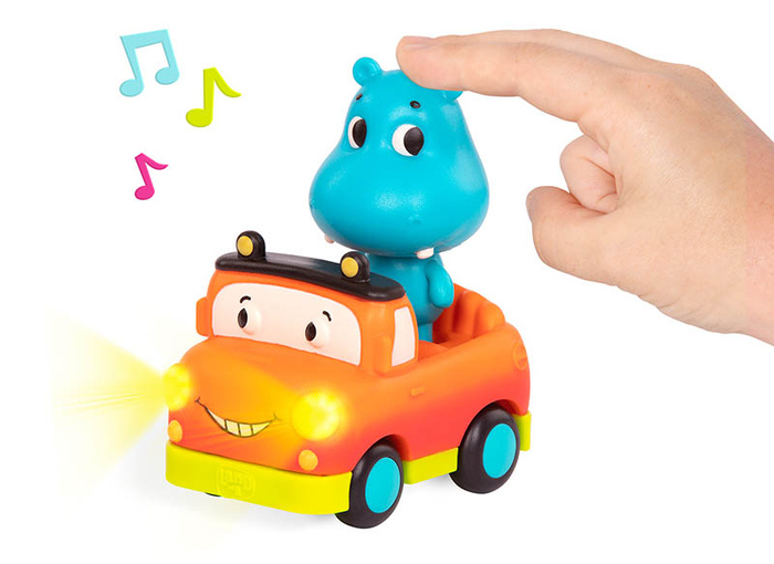 Zestaw miękkich autek sensorycznych do rączki Light Up Cars B.toys