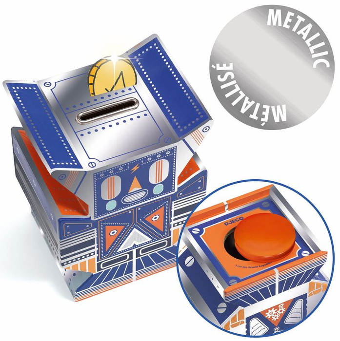 Skarbonka drewniana dla dzieci Robot Djeco