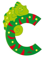 Drewniana literka. Kameleon "C", Sevi