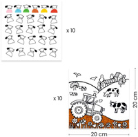 Zestaw kreatywny kolorowanki z grami dla dzieci Farma Djeco