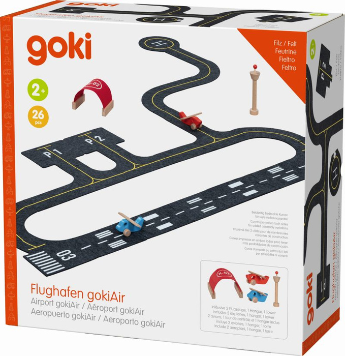 Lotnisko z filcu i drewniane akcesoria 26 el Goki