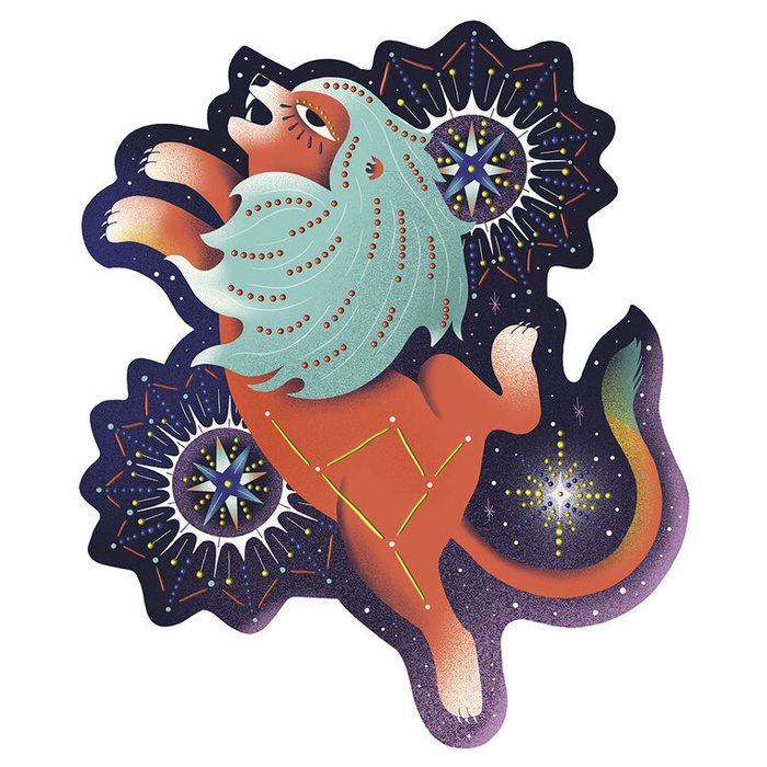 Malowanie kropkami Puentylizm 3D Kosmiczne zwierzęta Janod