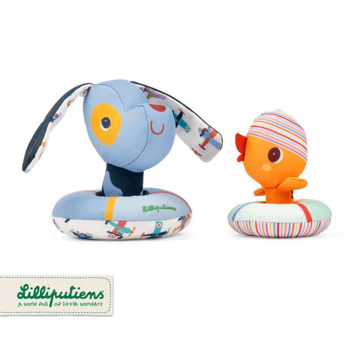 Zestaw przytulanek do wanny Lilliputiens Piesek Jules i Kaczorek Gaspard