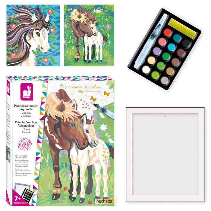 Zestaw kreatywny dla dzieci Malowanie po numerach Konie Janod