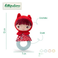 Pluszowa grzechotka z silikonowym gryzakiem Czerwony Kapturek LILLIPUTIENS