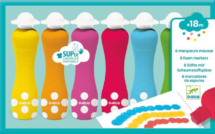 Markery stempelkowe dla maluchów 6 kol Djeco