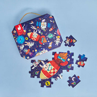 Puzzle w walizce Rakieta kosmiczna 54 el. Janod
