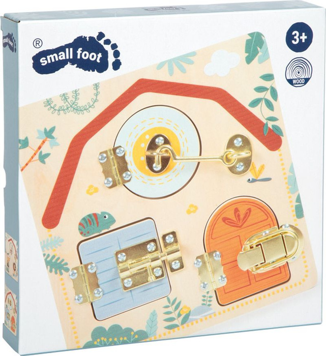 Drewniana tablica motoryczna zamki i zatrzaski Safari Small Foot
