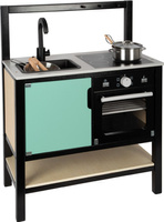 Czarna kuchnia z drewna dla dzieci industrialna Small Foot